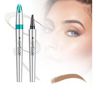 Microblading Eyebrow Pen-2054 New Eyebrow Pencil with 4 Fork Tip for Natural-Looking Hair-Like Defined Brows, Long-Lasting for 24 HR Wear, Waterproof Eyebrow Pen (Light brown)