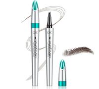 Microblading Eyebrow Pen, 4 Fork Tip Magic Eyebrow Pencil For Natural Hair-Like Brows,24h Long-Lasting Waterproof Smudgeproof Eyebrow Mascara Eye Brow Pen Makeup Pen (Dark Brown)