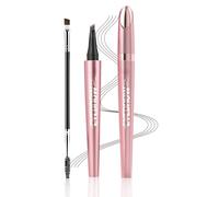 Microblading Eyebrow Pen 4-Fork Tip Waterproof Brow Pencil with Natural Hair Like Strokes, 24H Long-Lasting Smudge-Proof Brow Tint & Lamination Effect (Dark Brown)