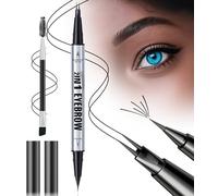 Microblading Eyebrow Pen, Eyebrow Pencil Christmas Gifts for Women, 2-in-1 Dual-Ended Long Lasting Eye Brow Filler Pencil with Precise 2 Micro-Fork-Tip (Black)