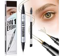Microblading Eyebrow Pen, Eyebrow Pencil Gifts for Women, 2-in-1 Dual-Ended Long Lasting Eye Brow Filler Pencil with Precise 2 Micro-Fork-Tip (Light Brown)