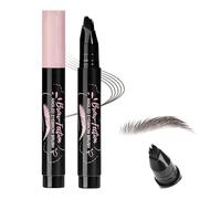 Microblading Eyebrow Pen, Liquid Waterproof Eyebrow Pencil, Angled Square Multi-Pronged Fluffy Brow Dye Pencil, Outlining Filling Eye Brow Hairline Makeup for Women Wild Natural Brows,#Black