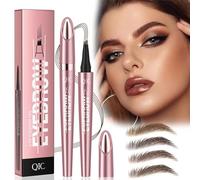 Microblading Eyebrow Pen - Magic Eyebrow Pencil, Waterproof Microblading Eyebrow Pen for Women with 4 Fork Tip for Natural-Looking Hair-Like Defined Brows Effortlessly (02 Dark Coffee)