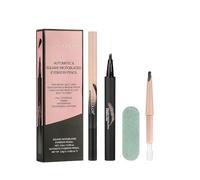 Microblading Eyebrow Pen Set, Ultra Fine Tip for Hair Like Strokes, Natural Fill with Solid and Liquid EyeBrow Pencil and Brush, Waterproof Quick Drying, 03 Gray Brown/Dark Brown