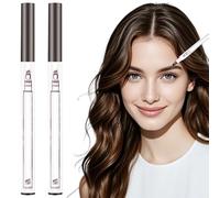 Microblading Eyebrow Pen Waterproof 2 Pack Ultra Fine Tip Brow Pencil for Hair Like Strokes Natural Looking Waterproof Eyebrow Makeup, Light Brown
