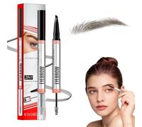 Microblading Eyebrow Pencil,2 in 1 Dual Head Eyebrow Microblading Pen,with Double-Ended Brush,Last All-Day,for Natural Looking Defined Eyebrows (dark brown)