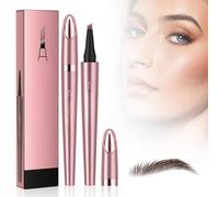 Microblading Eyebrow Pencil, 2024 New 3D Magic Eyebrow Pencil, Natural Makeup Fine Stroke 4-Fork-Tip Eye Brow Pencils, Last All-Day, Long-Lasting Waterproof Eyebrow Pencil for Women (02# Dark Brown)