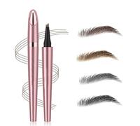 Microblading Eyebrow Pencil, 3D Waterproof Magic Eyebrow Pen,Waterproof Eyebrow Pen Magic 4 Tipped Precise Long-lasting Eye Brow Pencil for Natural Looking Defined Eyebrows (03# Grey color)