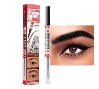 Microblading Eyebrow Pencil, Waterproof Double-Ended Eyebrow Pencil & Tinted Gel, 4 Fork Tip, Women Hair like Brow Ink Pen for Natural Looking Brows