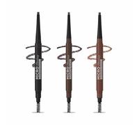 Microblading Eyebrow Pencil with Spoolie - Black, Brown & Dark Brown (0.3g Each) | Long-Lasting, Natural-Looking | Define & Blend | Combo Pack of 3