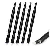 Microblading Eyebrow Pens 5 Piece Tattoo Pens for Natural Hair Strokes Skin Eyebrow Microblading Pen Semi-Permanent Makeup Tool with Anti-Slip Design (Black)