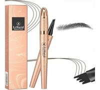 Microblading Liquid Eyebrow Pencil,3D Long-Lasting Eyebrow Pen,Magic Waterproof Eyebrow Tint with 4 Micro-Fork Tip for Natural-Looking,Smudgeproof Makeup Rapid Eyebrow Colours (03 Grey)