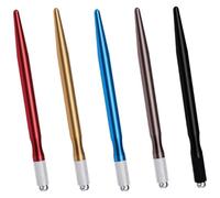 Microblading Pens, Colorful Professional Manual Eyebrow Tattoo Pen for Permanent Makeup, Durable Aluminum Microblading Pen for Natural Hair Strokes & Semi-Permanent Makeup 5 PCS