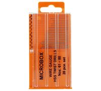 Microbox Wire Guage Hss Twist Drill Bit Set, 20 Piece - PDR4004