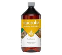 MICROBZ POULTRY NUTRITION | 1 Litre | Liquid Beneficial Microbes for Chickens & Poultry to Supports Digestive Health, Immunity & Egg Production - Up to 100 Servings