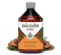 MICROBZ Reishi Mushroom Liquid Probiotics - 25:1 Reishi Mushroom Extract with Fermented Probiotic Strains Lactobacillus & Bifidobacteria - Calm & Sleep Supplement - Vegan, Gluten-Free (31 Servings)