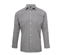 Microcheck Long Sleeve Shirt Premier Black XXXL