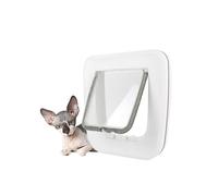 , Microchip Activated Cat Flap, Exclusive Entry, Easy Install, 4 Way Manual Locking, Energy Efficient, Draught Excluder, Convenient - White