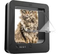 Microchip Cat Flap, Exclusive Entry, Smart Cat Door, Easy Install, With 2 Sensor Collars And 1 Remote Control, For Secure Pet Access, Opening Size: 7.5 * 8.2 In,(Black)