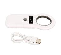 Microchip Scanner, ISO 11784 11785 FDX-B EMID 128 Records Data Storage Upload To PC Microchip Scanner Reader Handheld Dog Pet Microchip Scanner Tag Reader for Dog/Pet/Cat/Pig/Animal(White)