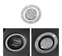 MICROCK Bling Accessories for Land Rover Range Rover Evoque Jaguar XJ XE XF F-Type F-PACE I-PACE E-PACE Ignition Start Button Rhinestone Crystal, 2pcs