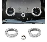 MICROCK Bling Accessories for Land Rover Range Rover Velar Evoque Freelander Discovery 2020-2021 Air Conditioner knob Cover Rhinestone Crystal, 3pcs