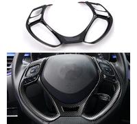 MICROCK Steering Wheel Cover Trim for Toyota C-HR CHR 2017 2018 2019 2020 2021, ABS Carbon Fiber, 1pc