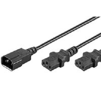 Microconnect 2 x C13/C14, 0.6 m - power cables (0.6 m, C14 coupler, 2 x C13 coupler, Male/Female, Straight, Straight, Black)