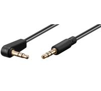 Microconnect 3.5mm Minijack Cable 0.5m, Male to Male, 90° Angled to Straight, Black