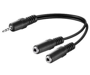 Microconnect 3.5mm Minijack Y Adapter Cable 1x Male to 2x Female Stereo 0.2m (AUDLL02)