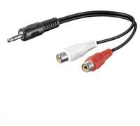 Microconnect AUDALHF02 audio cable 0.2 m 3.5mm 2 x RCA Black