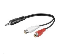 Microconnect AUDALHF02 audio cable 0.2 m 3.5mm 2 x RCA Black