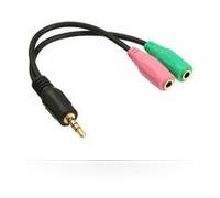 MicroConnect AUDALS015 3.5 mm Interface 2 x 3.5 mm Black Cable and Adapter