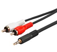 Microconnect AUDLC2G audio cable 1.5 m 3.5mm 2 x RCA Black