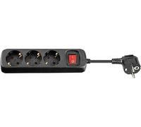 MicroConnect GRU0033B 3-way Schuko Socket 3M Black