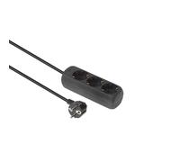 MicroConnect GRU003B-WOS 3-way Schuko Socket 1.5M Black