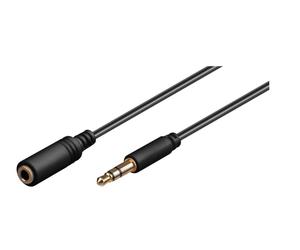 Microconnect Headphone & AUX Extension Cable 3.5 mm Minijack Male to Female Black - 1m