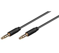 MicroConnect IPOD011 3.5mm Audio Cable - 0.5m Slim Extension, Black