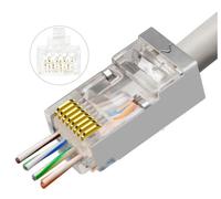 MicroConnect KON512-50EZ RJ45 Plug - Silver, Gold-Plated, Cat6a, 50pcs