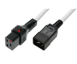 MicroConnect MC-C19C20LOCK-1M-W Power Cord C19 to C20 IEC Lock White 1m
