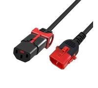 MicroConnect MC-DUALC13C14S-0.5 Powercord C13 IEC Lock+ - C14