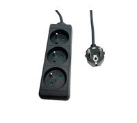 MicroConnect MC-PS030150FRB Power Strip 3-Way French Type E 1.5m Black