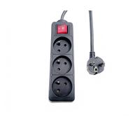 MicroConnect MC-PSOO030150FRB 3-way Power Strip on/off