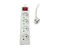 MicroConnect MC-PSOO040500FRW 4-Way Power Strip 5m French Type E On/Off White