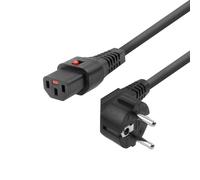 MicroConnect MC-SCHC13-1 Powercord Schuko CEE 7/7 Angled to C13 IEC Lock 1m Blac