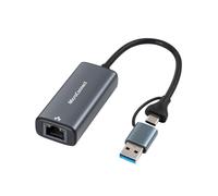 Microconnect MC-USBACNET2.5G adattatore per inversione del genere dei cavi USB C RJ-45 Nero