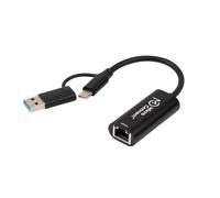 Microconnect MC-USBACNET2.5G adattatore per inversione del genere dei cavi USB C RJ-45 Nero