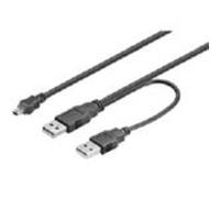 MicroConnect Mini USB 2 x USB A/Mini USB B 0.6 m 0.6 m 2 x USB A Male to B Male USB Cable - USB Data Cable (Black, 0.6 M, Mini Usb B; 2 x USB 2.0; 0.6 m; male/male, black)