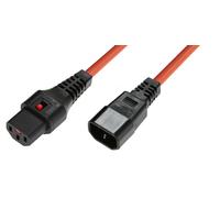 MicroConnect Power Lead PC938 - 1m IEC C14 to C13, IEC Lock, Orange PVC 1.0mm