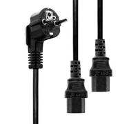 MicroConnect PE011318 Power Cord Schuko Splitter 1.8m 10A 250V Black
